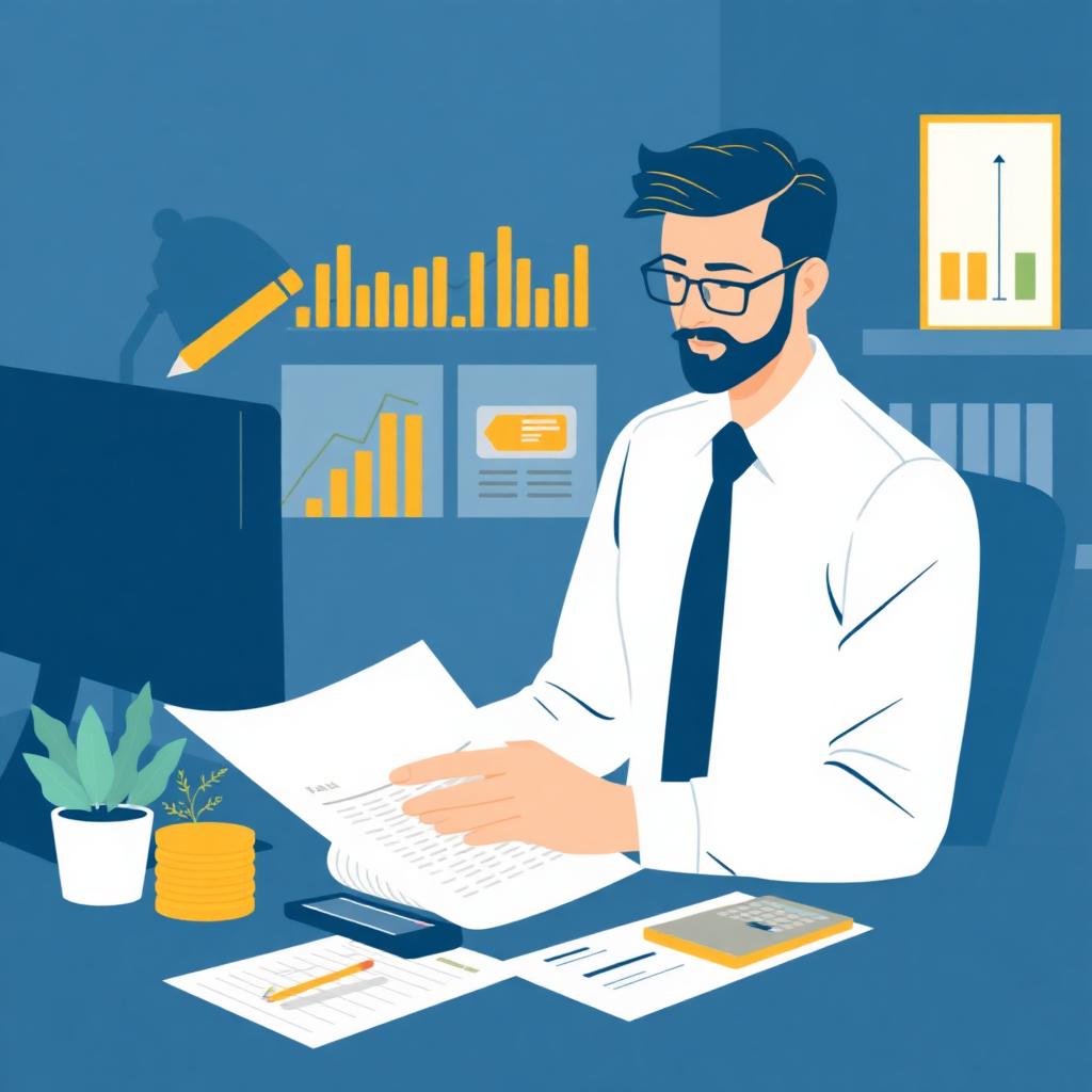 Business owner reviewing tax credit documents